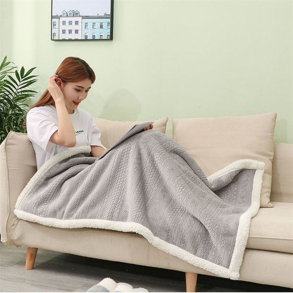 Wearable Plaid Fleece Blanket With Button