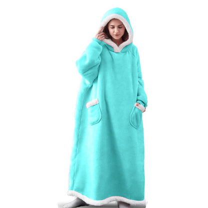 2023 Super Long Flannel Blanket with Sleeves Cozy Unisex