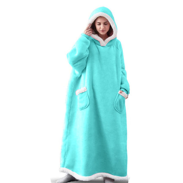 2023 Super Long Flannel Blanket with Sleeves Cozy Unisex