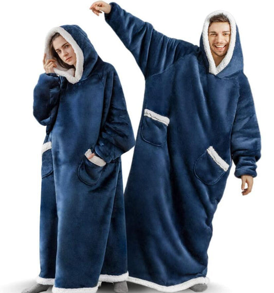 2023 Super Long Flannel Blanket with Sleeves Cozy Unisex