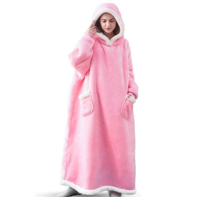 2023 Super Long Flannel Blanket with Sleeves Cozy Unisex