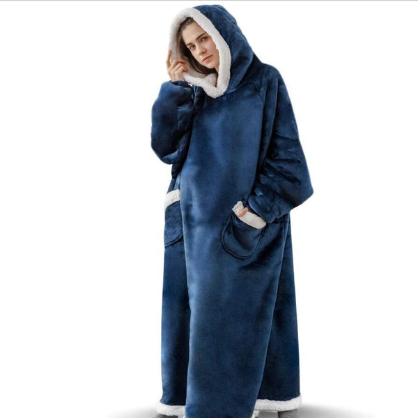 2023 Super Long Flannel Blanket with Sleeves Cozy Unisex