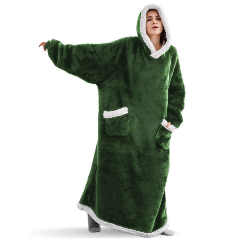 2023 Super Long Flannel Blanket with Sleeves Cozy Unisex