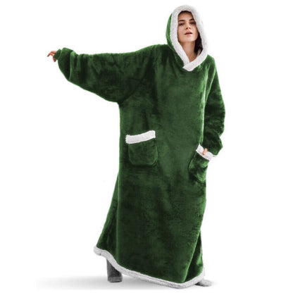 2023 Super Long Flannel Blanket with Sleeves Cozy Unisex