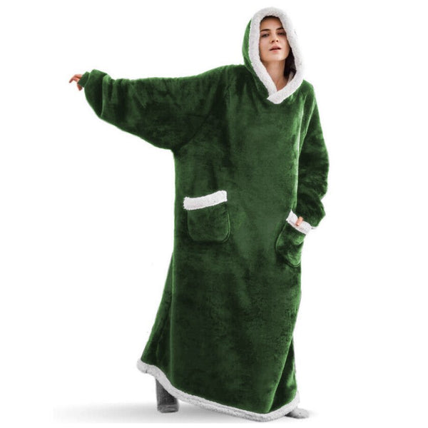 2023 Super Long Flannel Blanket with Sleeves Cozy Unisex